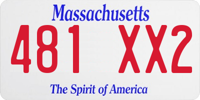 MA license plate 481XX2