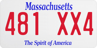 MA license plate 481XX4