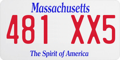MA license plate 481XX5