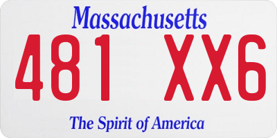 MA license plate 481XX6