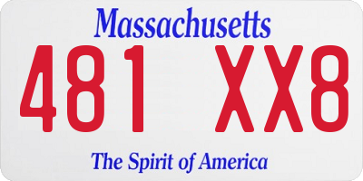MA license plate 481XX8
