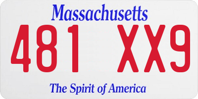 MA license plate 481XX9