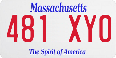MA license plate 481XY0
