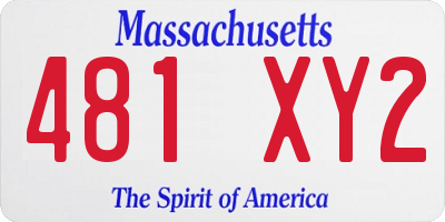 MA license plate 481XY2