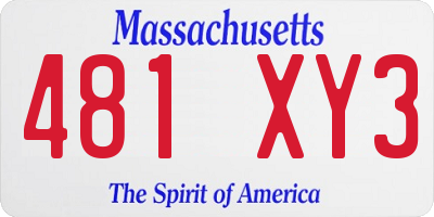 MA license plate 481XY3