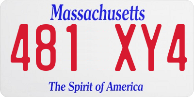 MA license plate 481XY4