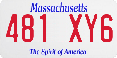 MA license plate 481XY6