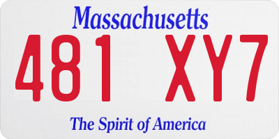 MA license plate 481XY7