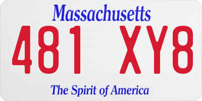 MA license plate 481XY8