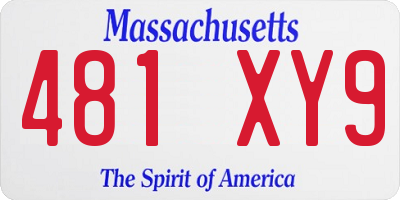 MA license plate 481XY9