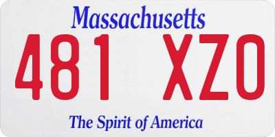 MA license plate 481XZ0