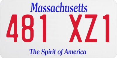 MA license plate 481XZ1
