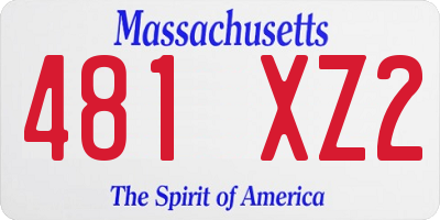 MA license plate 481XZ2