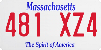 MA license plate 481XZ4