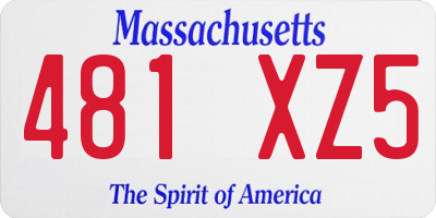 MA license plate 481XZ5