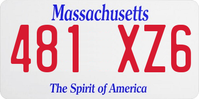 MA license plate 481XZ6