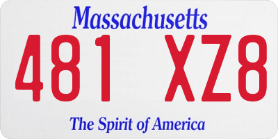 MA license plate 481XZ8