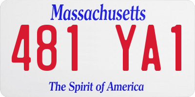 MA license plate 481YA1