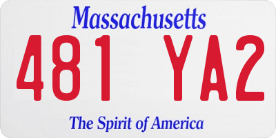 MA license plate 481YA2