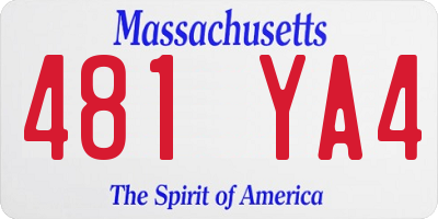 MA license plate 481YA4