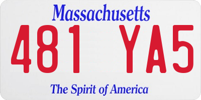 MA license plate 481YA5