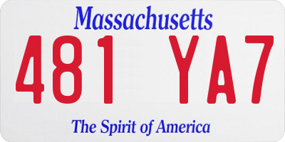 MA license plate 481YA7