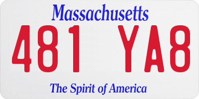 MA license plate 481YA8