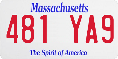 MA license plate 481YA9