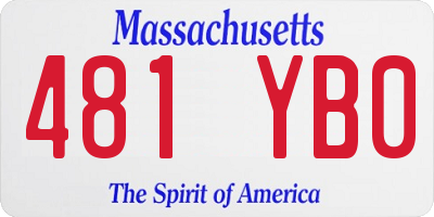 MA license plate 481YB0