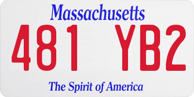 MA license plate 481YB2