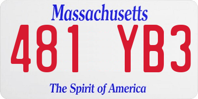MA license plate 481YB3