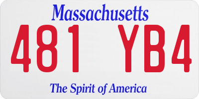 MA license plate 481YB4