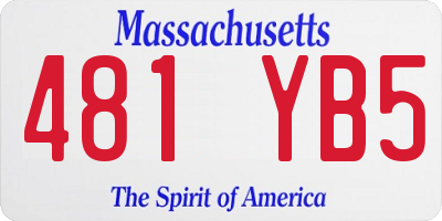 MA license plate 481YB5