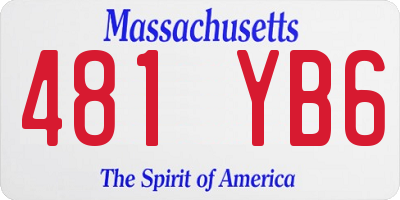 MA license plate 481YB6