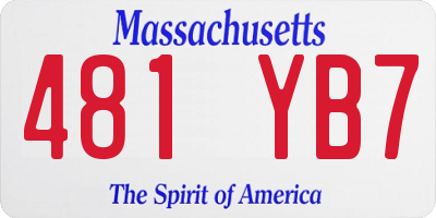 MA license plate 481YB7