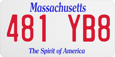MA license plate 481YB8