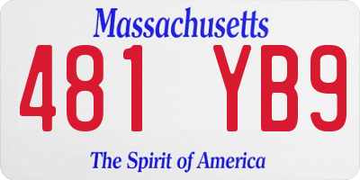 MA license plate 481YB9