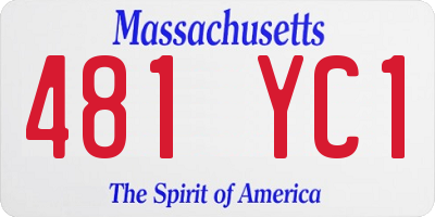 MA license plate 481YC1