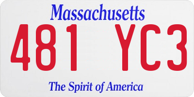 MA license plate 481YC3