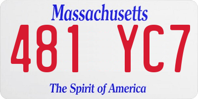 MA license plate 481YC7