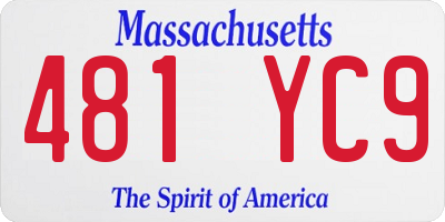 MA license plate 481YC9
