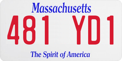 MA license plate 481YD1