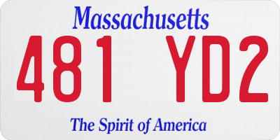 MA license plate 481YD2
