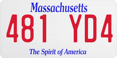 MA license plate 481YD4