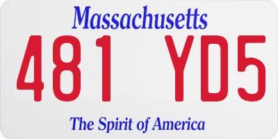 MA license plate 481YD5