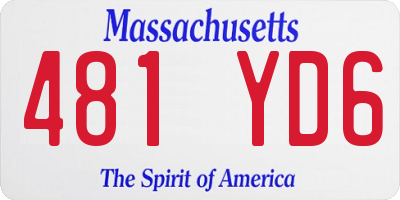 MA license plate 481YD6