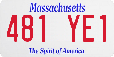 MA license plate 481YE1
