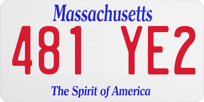 MA license plate 481YE2