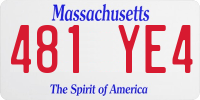 MA license plate 481YE4
