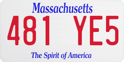 MA license plate 481YE5